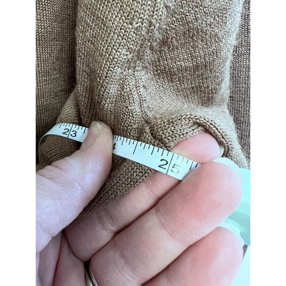 Mens Merino Wool Blend Sweater XXL Mocha Brown Polo Preppy Classic Minimalist - Picture 8 of 12